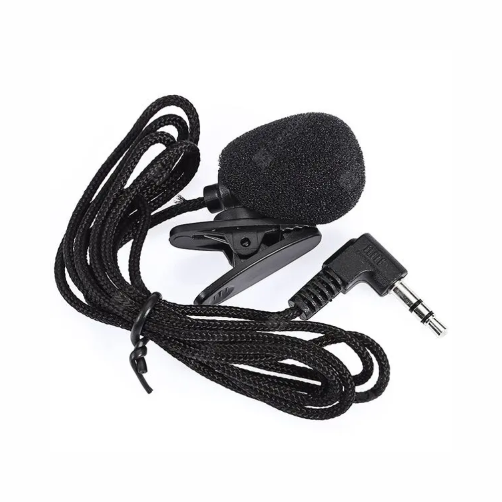 Microfone De Lapela 30Hz-15000Hz 3.5mm Com Clipe Preto Conector P2